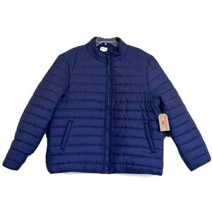 Eight Bells Men's Puffer Jacket Quilted‎ Long Sleeve Blue Size Large NEW